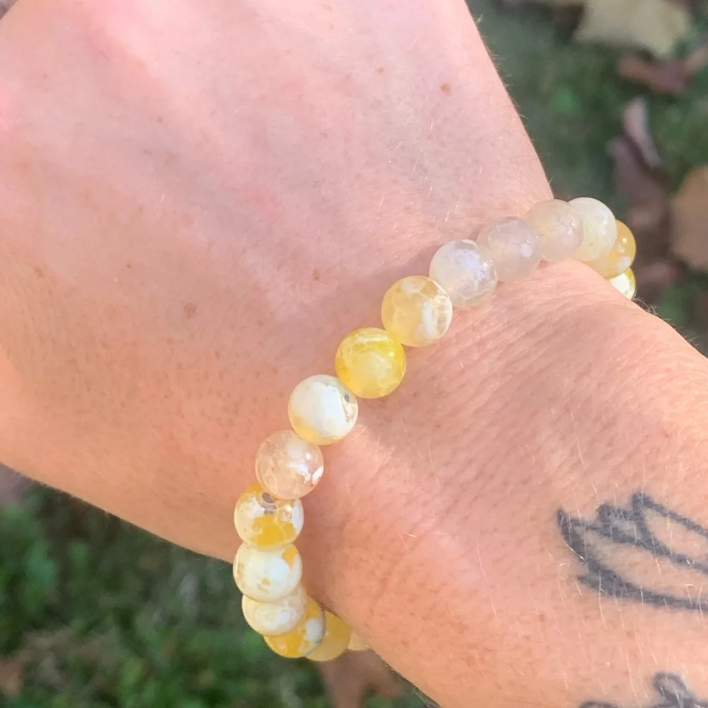 Yellow agate bracelet - Picture 1 of 6